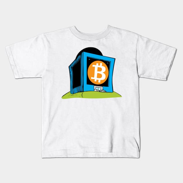 funny - crypto – store of value – Bitcoin vault (blue variant) Kids T-Shirt by LiveForever